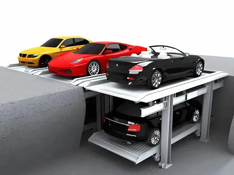 2-Level Underground Parking Lift — Motor Chain