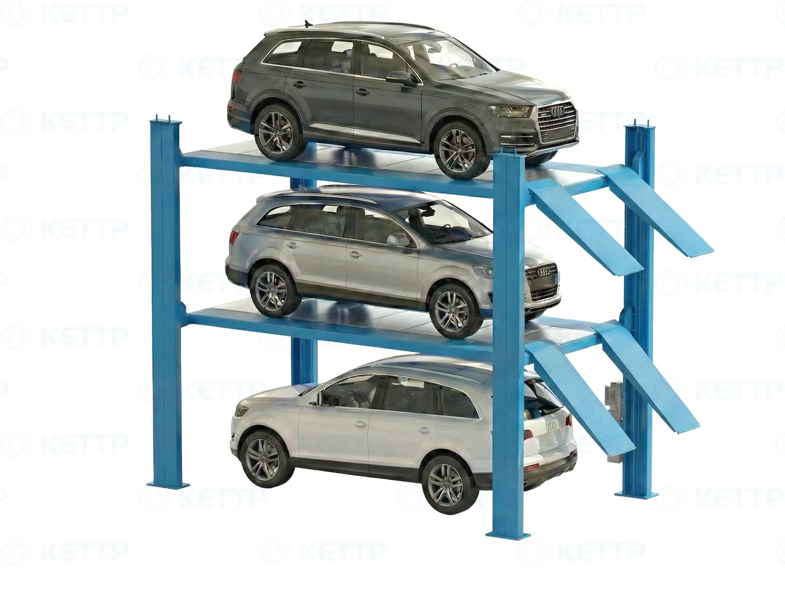 Tri-Level Auto Storage Stacker